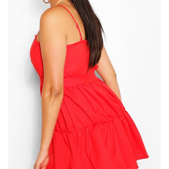 Red Ruffle Dress NEW - Picture 2 of 6